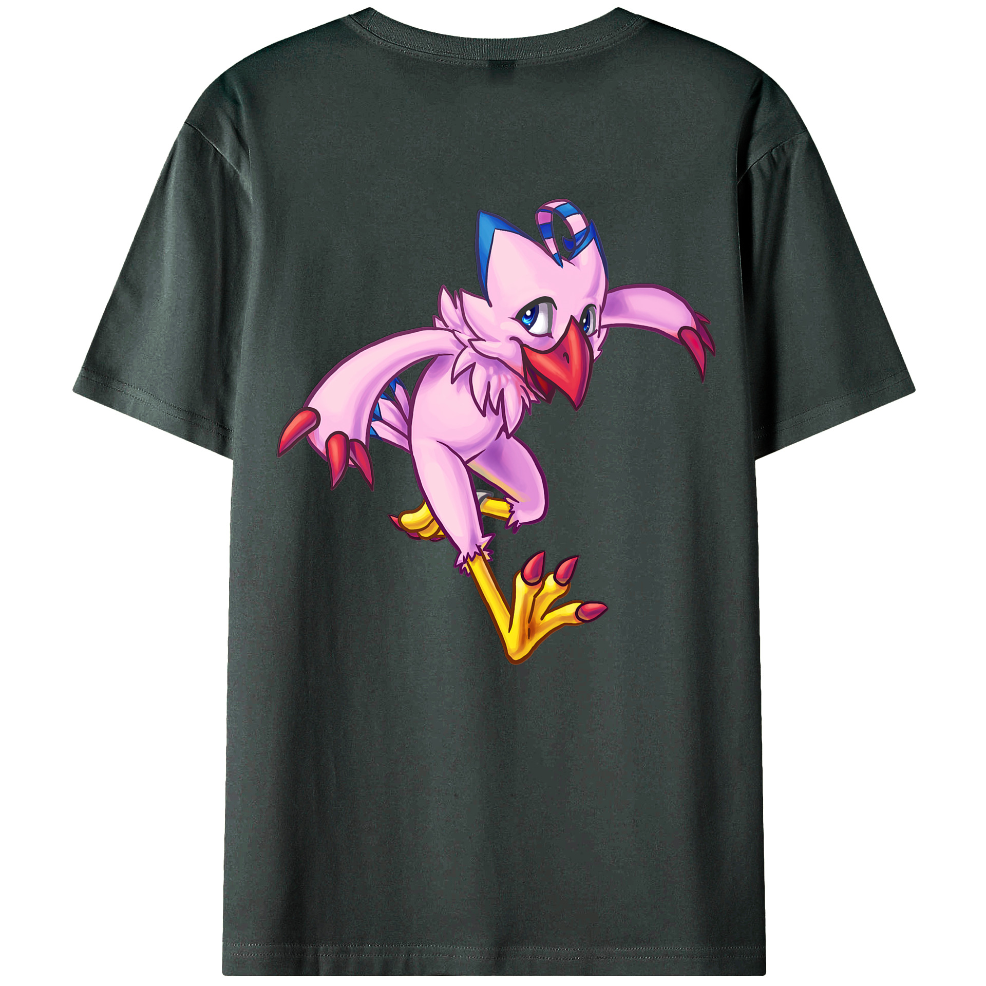 （画像用） Digimon デジタルモンスター/デジモン 綿100％ メンズ半袖Tシャツ（バックプリント） 通気性